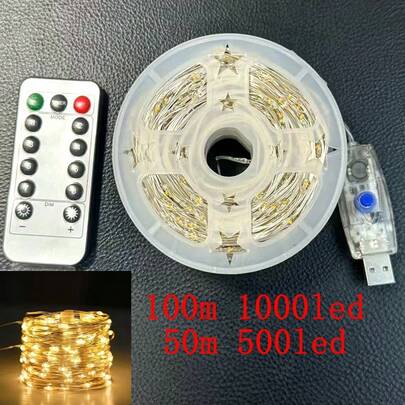 LED 灯串 20 米 200LED 暖白色白色多色童话灯，USB 8 种模式供电童话灯串，防水银线铜线灯串适用于 DIY 婚礼宿舍、卧室、派对、花卉装饰、生日装饰、校园装饰、节日装饰、庭院花园装饰等