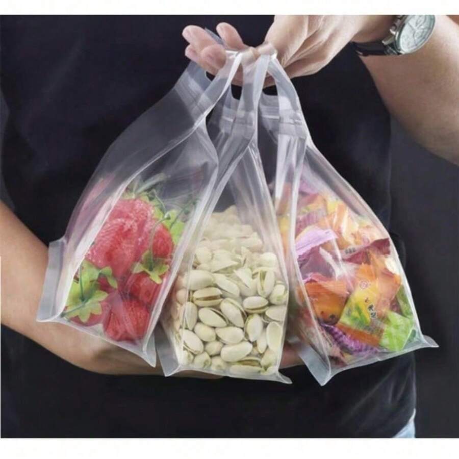 5 Reusable Silicone Leak-Proof Food Storage Bags For Nuts, Grains, Vegetables, Fruits And Snacks, Kitchen Storage Bags, Travel Storage Containers - XL 11.81x9.06英寸 - 查看 1