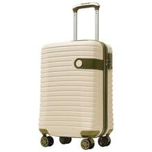 MERAX Bộ hành lý 3 món, vali xách tay 22x14x9 inch, được hãng hàng không chấp thuận, vali cứng ABS nhẹ có bánh xe, 20 inch, màu trắng xanh lá cây, vali kéo, vali xoay, hành lý du lịch, vali cứng, vali xách tay, đồ dùng du lịch bền chắc, phù hợp cho nam, nữ, đi nghỉ mát, công tác, dung tích lớn, phụ kiện du lịch, hộp đựng đồ du lịch, đồ dùng cần thiết khi đi du lịch. - Trắng Xanh - Xem 9