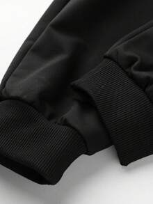 2024 New Arrival Boys' Hiphop Stylish Printed Ribbed Hem Sweatpants, Versatile Casual Pants For Spring, Autumn & Winter - Multicolor - View 4