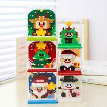 Santa's Cottage, Santa Claus, Christmas Tree, Train, Snowman Micro Particle Building Blocks, Creative Gift, Reindeer Assembly Blocks - Educational ABS Toy Box Packaging, Best Holiday Gift, Indoor Decoration, Christmas Decoration, Adult Building Blocks, Cottage, Gift, Christmas Train Set, Christmas Decoration, Building Blocks, Christmas Decoration, Living Room Christmas Hanging Decoration, Tabletop Decorative Ornament, Ideal Creative Christmas Gift For Family And Friends. - Multi-colored Santa Claus Tree House - View 11