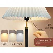 QUIGO Bedside Table Lamp For Bedroom Living Room-3 Color Temperature,Bedside Lamps For Nightstand With Fabric Lampshade, Solid Wood & Brass, Modern End Table Lamp, Led Side Table Desk Lamp Vintage BW01T - Xem 10