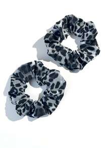 3/9件装经典猎豹纹布艺发圈，弹性发绳，适合扎马尾辫，波西米亚海滩度假风发型配饰，发圈，家居健身化妆配饰，女士头部配饰