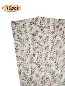 5/10/20pcs Thin Paper With Holly Seed Pattern, 20 Inches X 14 Inches Gift Wrapping Paper, Suitable For Wedding, Christmas, Birthday Gift Packaging, Bouquet Packaging, Gift Bag Filling, Party Giftsdecoration - Multicolor - View 12