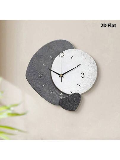 2D Flat 1pc Moderne Minimalist Home ation Wand Clock, Ultra Quiet Quartz Movement, No Ticking Sound, Painting Klok Living Room, Bedroom Office, able Watch, Unique Personalized