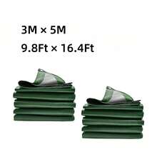 [Heavy-Duty Tarpaulin] 1-Piece. Heavy-Duty Green Tarpaulin - Durable, Waterproof, Windproof, And Tear-Resistant - A Multi-Purpose Protective Cover Suitable For Camping, Roofs, Patios, Swimming Pools, Boats, And Carports. An Ideal Christmas And New Year Gift. - Army Green - View 10