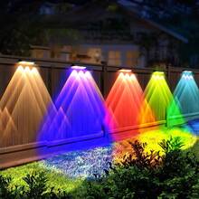 Super Bright Outdoor LED Solar Wall Lights White/Color Multi-Function Lighting Solar Fence Lights Outdoor Garden Decorative Porch Decorative Beautification Lights Solar Deck Lights
