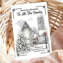 1 pieza Tarjeta de felicitación navideña australiana con sobre, 11cm X 16cm - Diseño encantador de gatos besándose con adornos festivos, ideal para amigos, familiares y amantes de los gatos, tarjeta de celebración navideña conmovedora