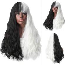 Long Straight Synthetic Wigs With Bangs Black Purple Cosplay Party Lolita Hair Wigs For Women Natural Heat Resistant Wig Halloween Wigs - Multicolor - View 11