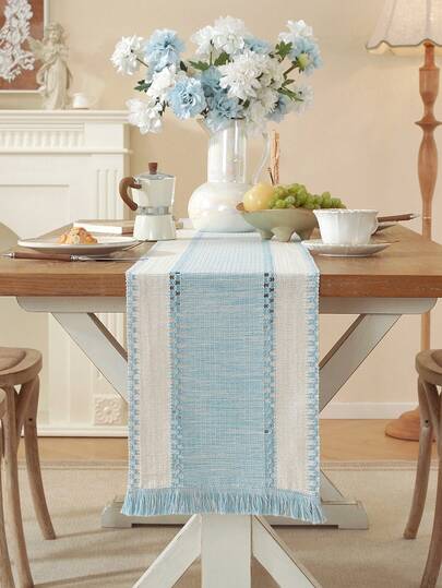 1 件多色优雅桌旗，波西米亚风格编织挂毯，带流苏装饰，适合餐桌、咖啡桌、梳妆台，适合餐厅、客厅装饰、派对和节日礼物，多种尺寸可供选择