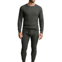 Men's 3 Pack Full Thermal Sets Ultra Soft 6 Piece Cotton Top And Bottom Set, Warm Cotton Long Johns, Winter Base Layer, Thermal Underwear For Men - 白色/黑色/炭灰色 - 查看 4
