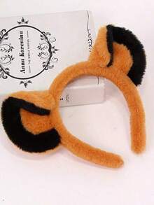 1 Pieza Diadema de Peluche de León - Una correa para orejas de animal de piel artificial suave, adecuada para fiestas de disfraces y eventos temáticos. Diadema de fiesta con forro negro, con un diseño interesante y un forro cómodo, es la opción perfecta para diversos regalos festivos y un regalo perfecto para amigos o parejas.