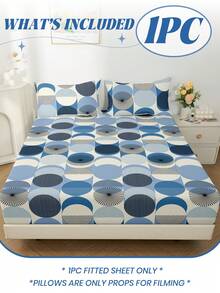 1 Peça Lençol Ajustável, Essencial de Roupa de Cama Respirável, Ultra Macio e Amigo da Pele, Protetor de Colchão Envolvido em 360°, Anti-Deslizante e Resistente a Rugas, Disponível nos Tamanhos Twin/Full/King/Queen, Design de Padrão Circular Estilizado, Lavável em Máquina, Decoração de Outono, Decoração Aconchegante para Quarto