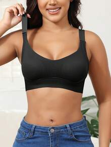 4PCS EssElegance Push-Up Seamless Bra Set - Adjustable Straps & Wire-Free Support For Daily Wear, Ultra-Soft Breathable Fabric Fall Clothes For Women - 彩色 - 查看 6