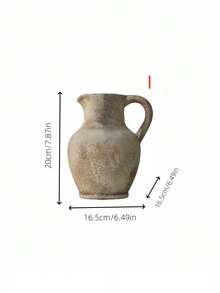 1 Peça de Azulejo Cerâmico Antigo de Pizza com Estilo Curto e Robusto, Adequado para Decoração de Arte de Hospedagem Estilo Japonês, Decoração de Vaso, Arranjo de Flores Internas de Fazenda Rural, Belo Vaso de Entrada Decoração de Atmosfera