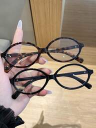 1 Pair Oval Retro Versatile Transparent Eyeglasses, Fashionable Clear Lens Glasses