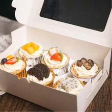 4 Stücke/1 Stück Cupcake Box mit Fenster, 12 Cupcake Box, große Kuchenschachtel, geeignet für Geburtstag, Hochzeit, Valentinstag, Geschenkverpackungsbox