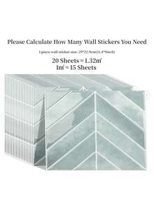 WalDecoo 1/10 /20 件防水现代几何人字形图案 3D 纹理墙板 DIY 瓷砖，现代蜂窝墙贴，可移除自粘墙砖贴纸厨房浴室后挡板适用于节日布置