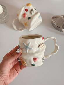 1 chiếc cốc gốm sứ vẽ tay hình vỏ sò sáng tạo, kiểu dáng độc đáo, cốc đựng nước dễ thương, cốc đựng cà phê latte, cốc đựng sữa ăn sáng, thích hợp cho văn phòng, gia đình, quán cà phê, cửa hàng tráng miệng - Nhiều màu - Xem 7