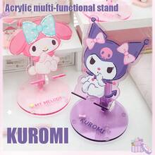 Sanrio Hello Kitty & My Melody 甜心系列多功能支架 - 手机支架，桌面友好型可爱手机支架，多功能 iPad 和平板电脑支架，床边懒人支架，便携可折叠 - 紫色 - 查看 3