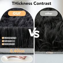 Living Room Rugs, Bedroom Rugs – Ultra Soft Plush Rug, Fluffy Shaggy Carpet, Washable Area Rug With Non-Slip Backing & 4 Free Grip Stickers, Modern Home Dorm Decor, Multiple Sizes 4x6 5x7 6x9 8x10 9x12 10x14, Black Rug - màu đen - Xem 8