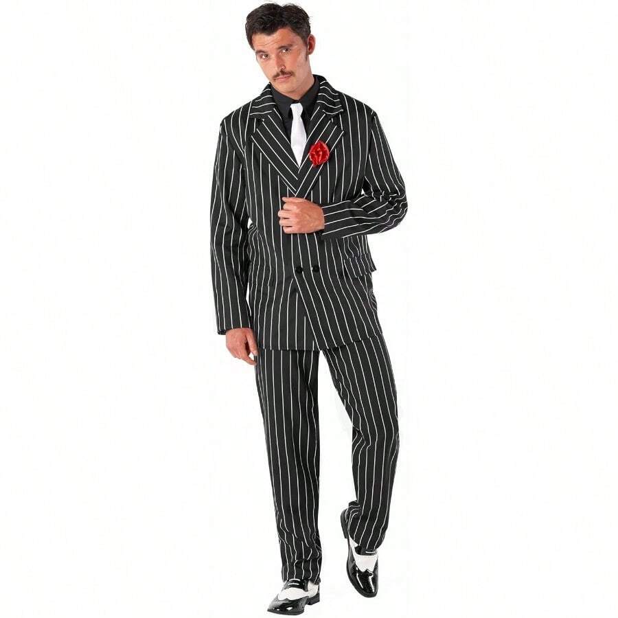 Morph 1920s Mens Gangster Costume Roaring 20s Mobster Outfit For Men Vintage Style Party Attire TAOWKI1 - 加大碼 - 查看 1