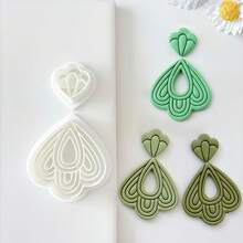 Set de 2 moldes de arcilla blanda en forma de corazón y gota de agua para hacer pendientes y joyas DIY