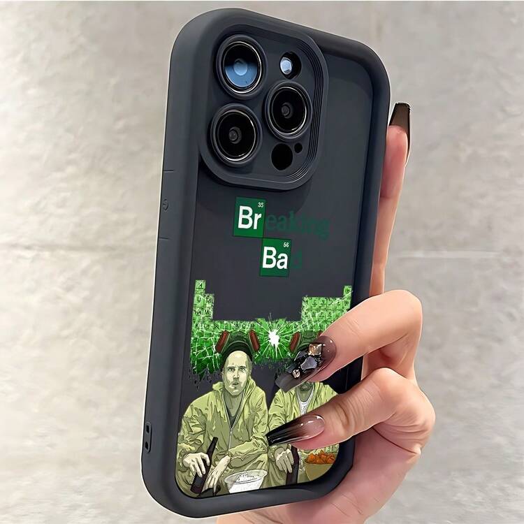 Funda de teléfono móvil de moda de película de acción Breaking Bad compatible con iPhone 16 15 14 13 12 11 Pro Max Mini XR XS X 7 8 Plus, cubierta trasera suave de TPU anti-caída - Blanco antiguo - Añade 4
