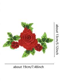 1pc Colorful 3D Embroidered Peony Flower Patch With Lace Trim, DIY Clothing Accessory Applique