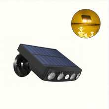 1pc Solar Powered Outdoor Wall Light, Outdoor Garden Solar Light With Motion Sensor, Fake Surveillance Light, Super Bright 4 LED Large Night Light, 5 LED Multi-Function Small Stake/Wall Light, 1200mAh Lithium-Ion Battery Solar Charging, Simulated Security Camera Design, 3 Lighting Modes, No Remote Control Included - Black - View 15