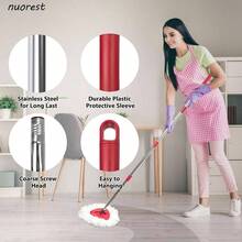 Spin Mop Set O - Ceda EasyWring 1 - System, Includes 2 Mop, 1 Mop Handle 30 - 58in Adjustable 4 - Section Pole 1 Spin Mop Base - 2 Đầu + 1 Tay Cầm + 1 Đế - Xem 5