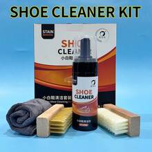 1set Shoe Cleaner Kit For Sneaker, White Shoe Cleaning Kit, With 2 Shoe Brush & Towel Included,Water-Free Foam Sneaker Cleaner