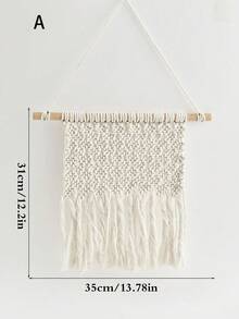 1 pieza Colgante de pared de encaje y tejido a ganchillo estilo bohemio con pinzas para fotos, decoración artesanal bohemia blanca para el hogar, adecuado para decoración de pared en dormitorios, apartamentos, dormitorios - Multicolor - Ver 13