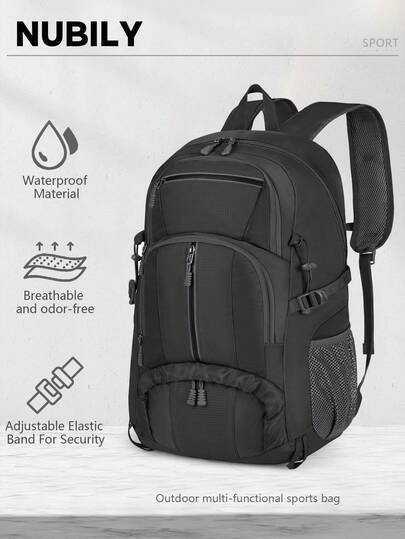 40升可折叠徒步背包，男士防水露营背包，轻便户外运动旅行日用背包