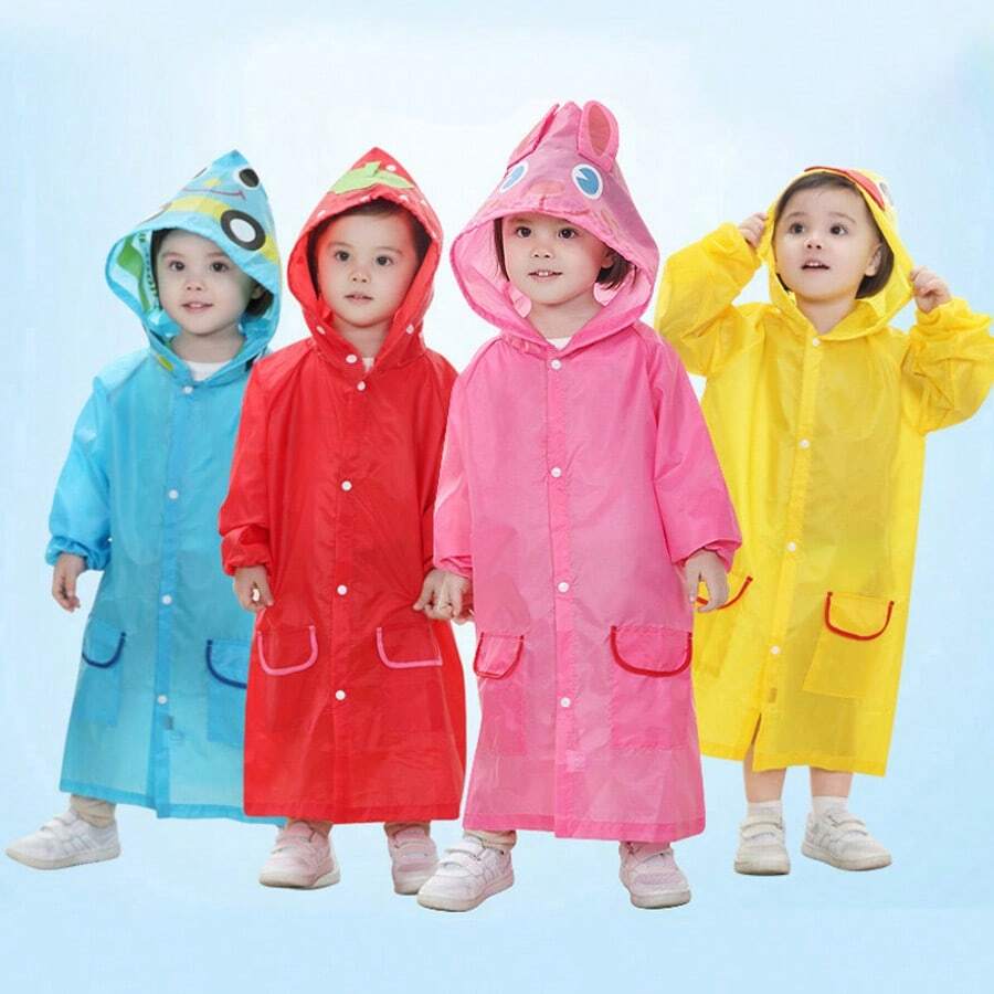 Children's Raincoat Set, Cartoon Kids Raincoat - Waterproof Baby Rainwear, Length 90-130cm, Suitable For 5-7 Years Old Children