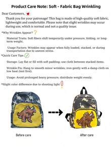 Customize Your Mini Backpack With Your Name Or Holiday Greetings. Create Your Own Backpack. Stylish And Versatile, This Kawaii Backpack Features A Dinosaur Print With Multiple Pockets. Lightweight And Portable, It's Perfect For Everyday Use, Travel, Shopping, Dancing, Sports, And Outdoor Activities.