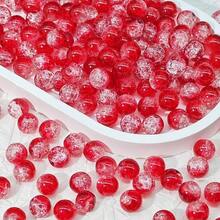 50pcs/100pcs 8mm Snowflake Crackle Glass Beads, Loose Spacer Beads, Suitable For DIY Jewelry Making Necklace Bracelet Earrings Craft Supplies