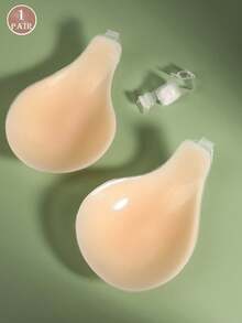 1 Pair Of "Lifting Spoon Style" Silicone Nipple Covers, Lifting & Supporting Design Silicone Breast Lift Pads - Women's Silicone Adhesive Bra Inserts, Suitable For Beachwear, Daily Wear, Evening Gowns, Wedding Dresses, And Other Women's Lingerie Accessories.A-E CUP