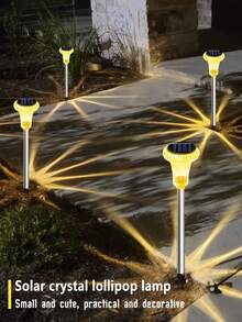 2/6/12pcs Solar Powered Garden Lights, Solar Stainless Steel Tube Lights, Solar Crystal Lights, Solar Pathway Lights, Solar Decorative Lights, 6/12pcs LED Lights, Compact & Practical, Suitable For Garden, Driveway And Landscape Lighting Decor (Warm Light), Christmas Decor, Christmas Lights, Fairy Lights - Multicolor - View 6