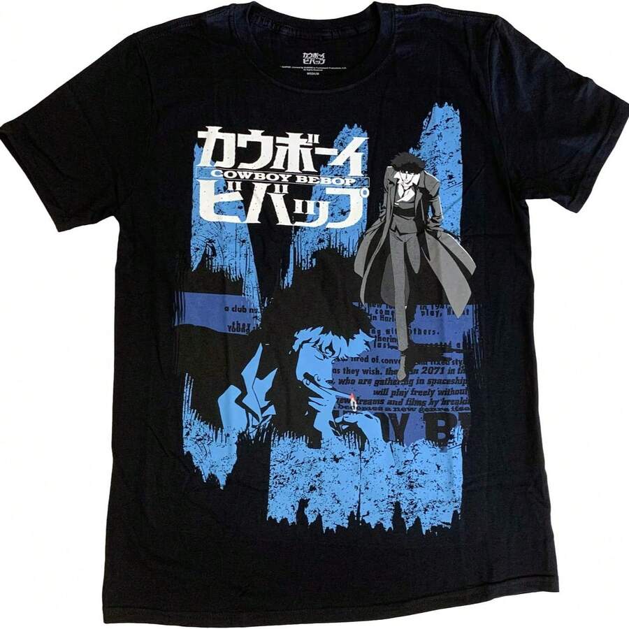 Cowboy Bebop Spike Anime Opening Credits Officially Licensed Adult T-Shirt - màu đen - Xem 1