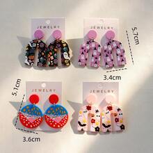 1 pereche de cercei cu pandantiv acrilic cu elemente de groază cu fantome drăguțe și amuzante de Halloween, cadou pentru petrecere și sărbătoare pentru femei