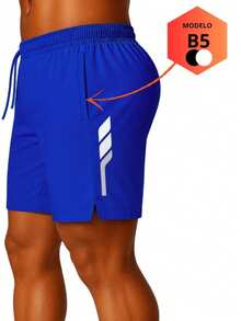 Men's Bermuda Shorts For The Gym And Beach – Dry Bermuda Shorts With Elastane – Few Units - 黑色 - 查看 7