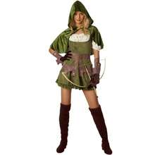 1 Set Disfraz de Robin Hood de ante sintético verde para mujer, adecuado para la actuación del Día de San Patricio, para todas las estaciones