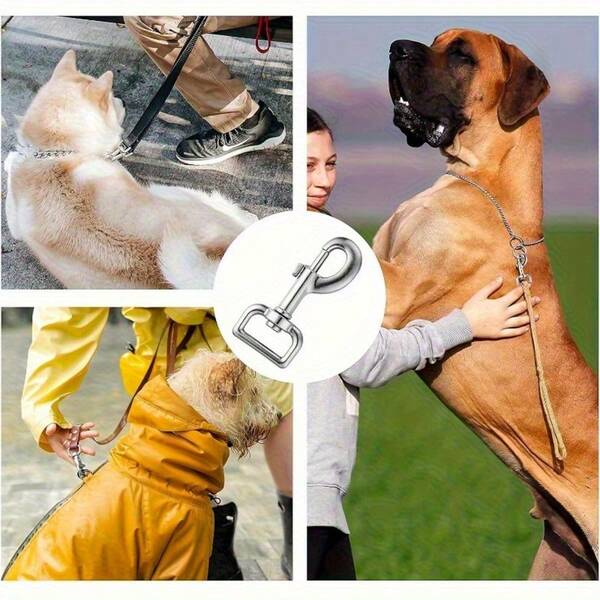1/2/4/8-Pack Heavy-Duty Swivel Snap Hooks With 360° Rotating Hooks - Secure Locking Mechanism, No-Slip Grip - For Dog Leashes, Ropes, Luggage, Bags, Chains, Harnesses - Industrial Strength Metal Clips (10 Count), Luggage Security, Shiny Metallic Finish, Sturdy Construction