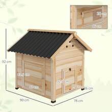 PawHut Wooden Duck House, Poultry Coop With Double Doors, Openable Roof - Màu vàng - Xem 4