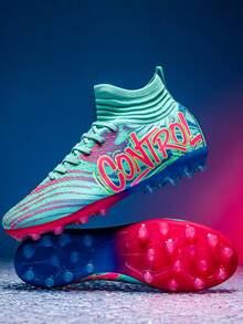 1 Pair Recommended Football/Soccer Shoes For Men, Women, Youth, With Long Studs For AG, Short Studs For TF, Anti-Slip, High-Top, Durable, Suitable For Daily Training, Grass Field, Sports Matches, All Seasons