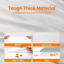 Tomnk 18pcs Plastic Table Cloth Disposable, 54 X 108 Inch Table Cloths, Party, Picnic, Wedding, Decorative Tablecloths, Rectangle, White Plastic Cover, Leakproof & Sturdy