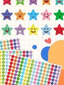 1500pcs Colorful Star Stickers For Kindergarten & Children Rewards