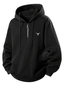 Xiyin Official Website Autumn New Thin Velvet Hooded Sweatshirt Men's Loose Fit Slimming Plus Casual Sports Style Long Sleeved Top Jacket