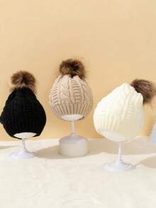 1pc Stylish And Cozy Kids Knit Hats, Premium Quality Children's Hats, Adorable And Comfortable Infant Knit Caps, Versatile Kids - 1PC - View 2